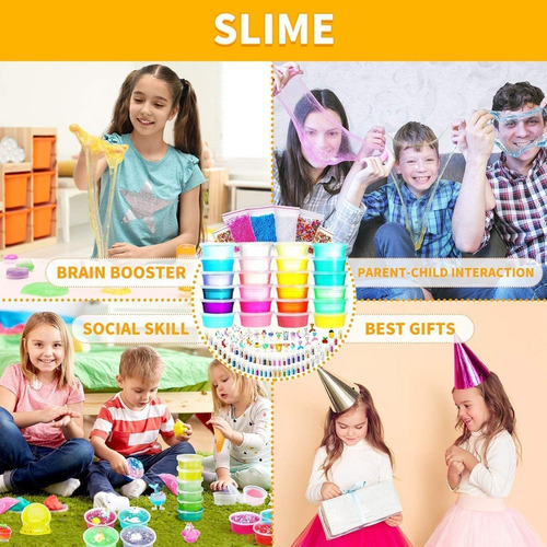 Imagen 9 de 9 de Kit De Slime 110 Piezas Moldes Escarcha Diferentes Texturas