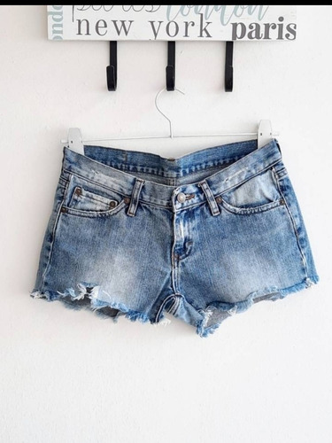 Short Jean Mujer Bordado Con Bolsillos Wanama Talle S Usado