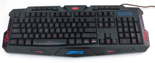 Teclado Ghost Gamer Iluminado 3 Leds Neon Metal Jogo Online