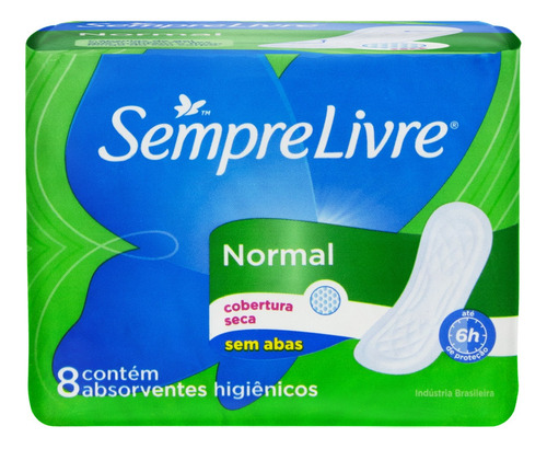 Absorvente sem Abas Normal Seca Sempre Livre Pacote 8 Unidades