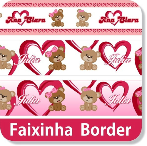 04 Faixas Border Adesiva Parede Urso Ursinho