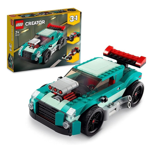 Kit De Construção 3 Em 1 Creator 31127 Piloto De Rua Com 258 Peças Lego