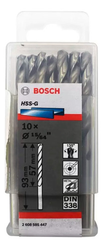 Bosch Broca Metal Hss-g X10u 6.0mm 15/64 