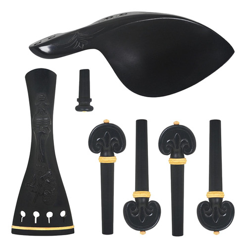 7 Piezas Cordal Tailgut Endpin Madera Violín Mentonera