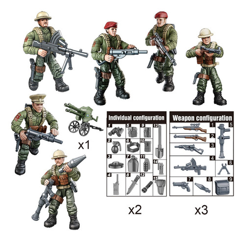 6x Soldados Modelo Figura De Ação Brinquedo Britânico