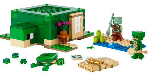 Pdescubra A Diversão Com O Lego® Minecraft® A Casa Tartaruga De Praia: Esse Brinquedo Educativo É Perfeito Para Crianças Que Amam Construir Casa No Minecraft E Querem Brinquedos Minecraft/p 234