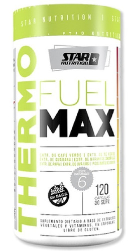 Quemador De Grasa Potente Thermo Fuel Max X 120 Caps. Star