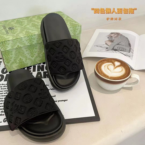 2024 Pantufas Femininas De Salto Grosso Com Plataforma, Fita