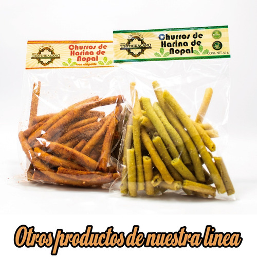 Imagen 2 de 2 de Churros De Harina De Nopal Artesanales 50g