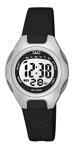 Q&q Reloj Digital Malla Pvc Esfera Plateada M195j001y Febo