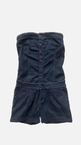 Levis Mono Entero Bustier Short De Jean Azul Oscuro Único!!!