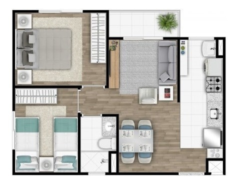 Lançamento Viva E Realize 2, Aptos 2 Dorms 41 E 43m2 C/varanda 1 Vaga E Lazer - 2944680100 - 34703150