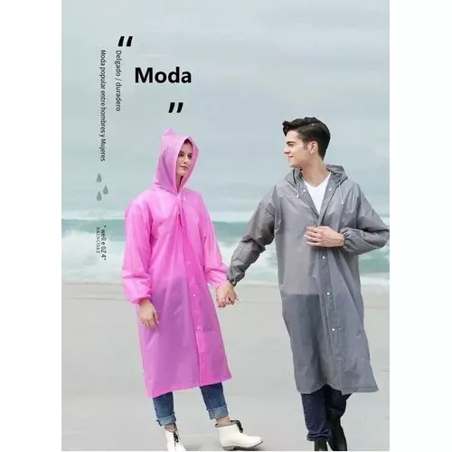 Capa Impermeable Mujer Moda Lluvia Tipo Gabardina Largo