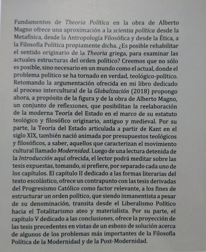 Alberto Magno. Fundamentos De Theoria Política. Pierpauli