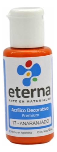 Acrílico Decorativo Premium Eterna 17 Color Anaranjado 50 Ml Color Naranja