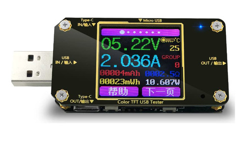 Probador Medidor Energia Usb A3 Monitor Corriente Voltaje C