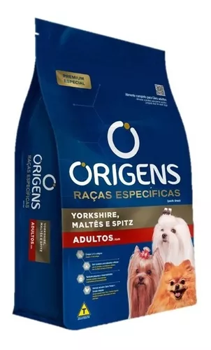 Ração Origens Yorkshire Maltês Spitz Cães Adultos 3kg