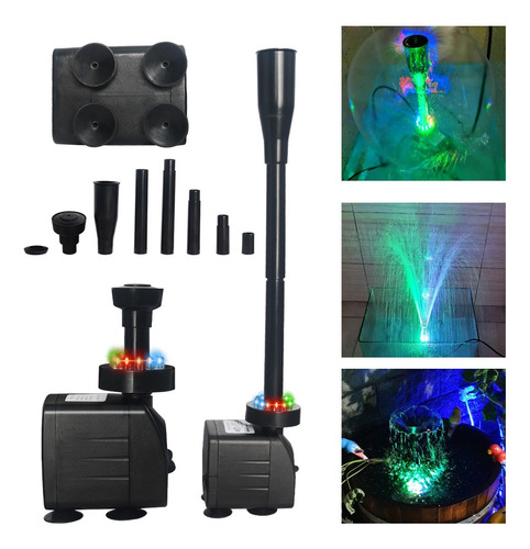 Bomba De Agua Sumergible Con 12 Luces Led 15w Ultra Silencio