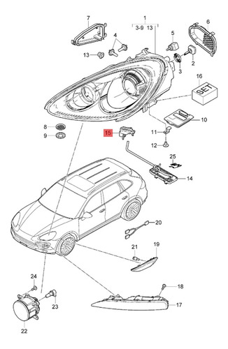 Soporte Frontal 95863119400, 2 Unidades, Para 92a Cayenne 11