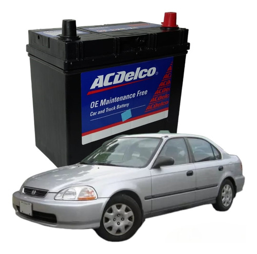 Batería Acdelco Ns60zl (45r)650amp Honda Civic 2000