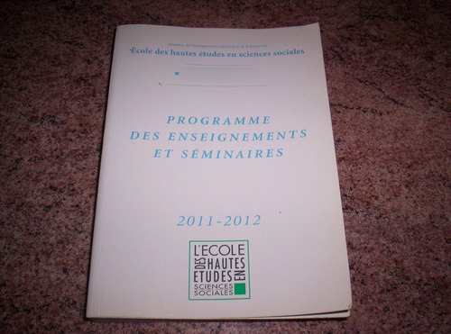 Libro En Francés Programa De Enseñanzas Y Seminarios