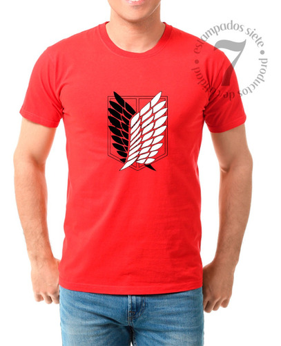 Polera Manga Corta Hombre Attack On Titan Escudo