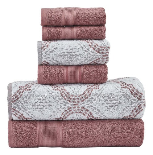 Juego De 6 Toallas Reversibles De 100% Algodón Superabsorben