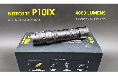 Lanterna de mão LED tática Nitecore P10iX 4000 Lumens