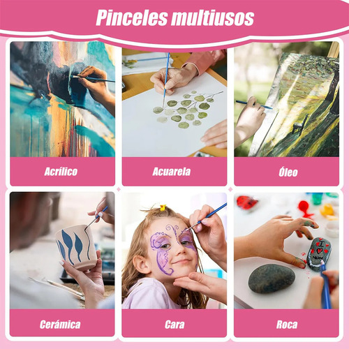 100 Set Pinceles Acuarela Acrílico Óleo Guache
