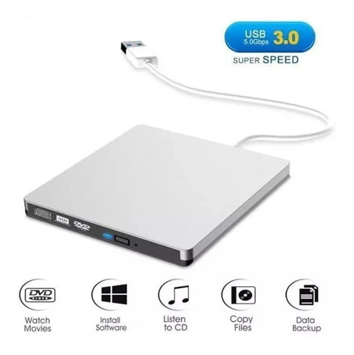 Grabador De Dvd Usb 3.0 Unidad Óptica Macbook Portátil/windo