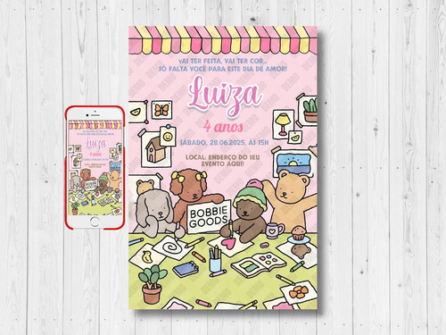 Convite Digital Aniversário Bobbie Goods