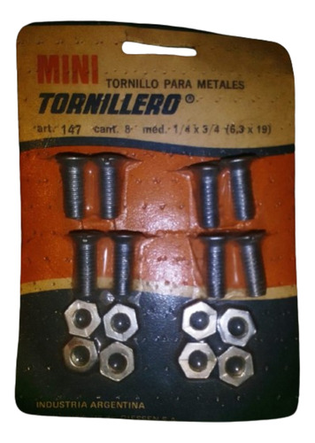 2 Blister De Tornillos Y Tuercas  Para Metales- Nuevo (147)