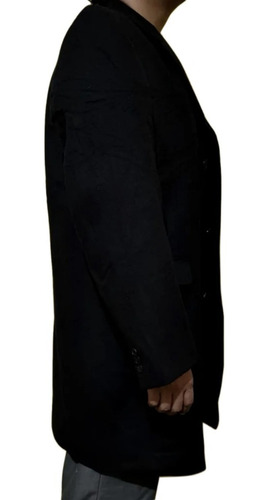 Abrigo Gabardina Negra Para Hombre (excelente Calidad) (Usado)