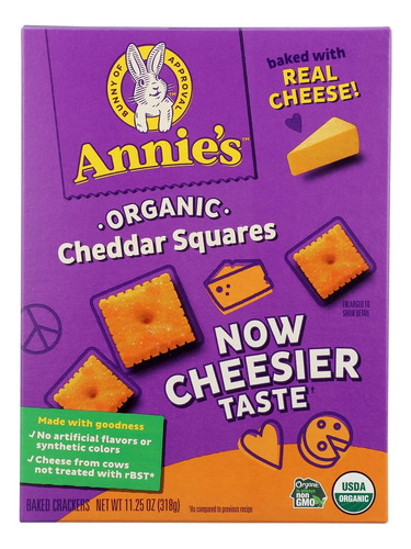 Annies Homegrown Galletas Saladas Horneadas Con Queso Chedda