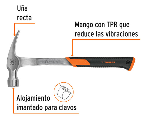 Martillo Uña Recta 20 Oz. Forjado De Una Sola Pieza