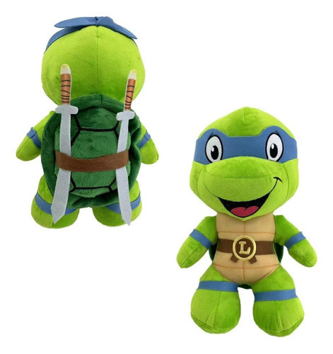 Leonardo Tartaruga Ninjas Pelúcia Boneco 32cm Coleção Cor Azul