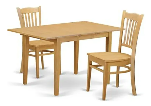 Juego De Comedor De 3 Piezas Con Mesa Rectangular Y 2 Sillas