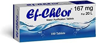 Ef-chlor Tabs De Purificación De Agua Gotas (167 Mg 100 Comp