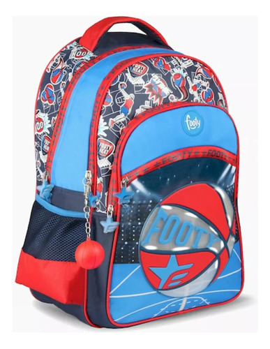 Mochila Espalda 18 Footy Play Futbol Luz Led Escolar En Mca