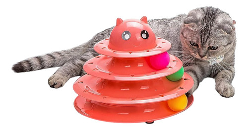 Juguete Interactivo Para Gato Torre 3 Niveles Pelota Juegos