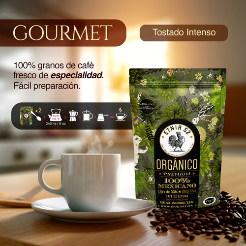 Café Orgánico Molido Etnia 52 - 250 Gramos