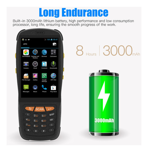 Escáner Pda De Android 1d/2d/qr 4g De La Posición Del Bt De