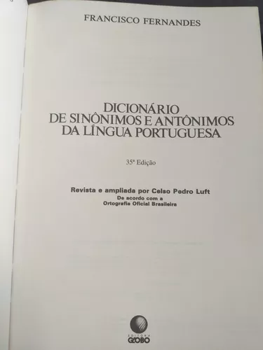 Dicionario de sinônimos da língua portuguesa