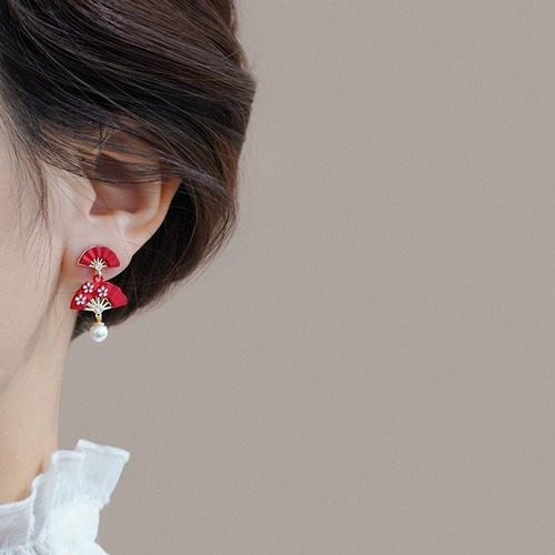 1 Par De Pendientes De Novia En Forma De Abanico De Estilo C