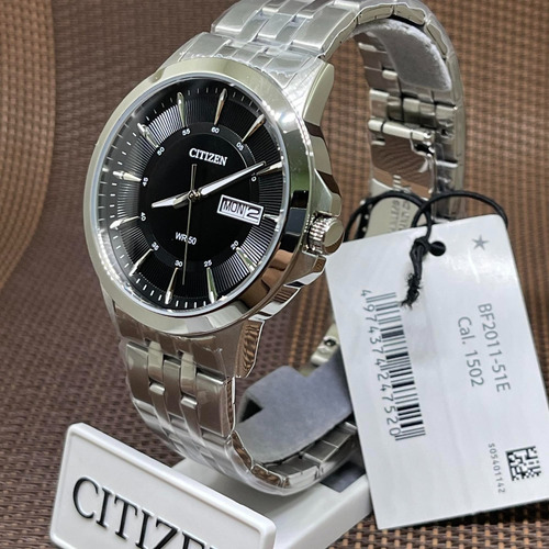 Citizen Black Dial Gents Stainless Bf2011-51e Color de la correa Gris Color del bisel Gris Color del fondo Negro