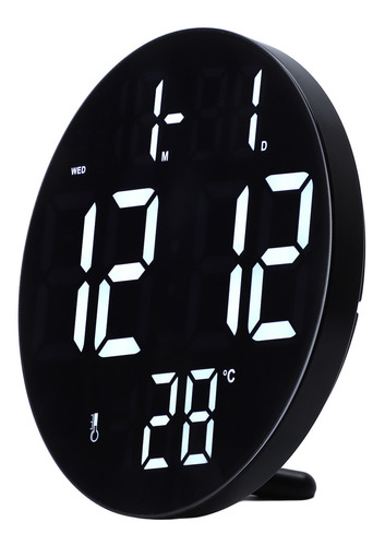 Reloj De Pared Digital Redondo, 12 Horas, 24 Horas, Alimenta