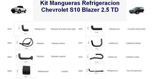 Kit Mangueras Chevrolet S10 S-10 Blazer Motor Maxion 2.5