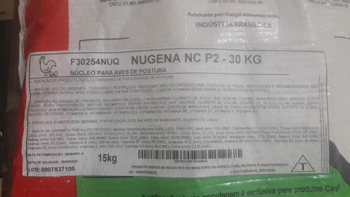 Núcleo Postura 3% Nugena Nc P2 Com 15 Kg Galinha Em Postura