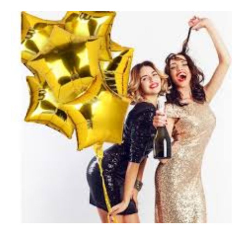 Bexiga Balão Metalizado Estrela Dourada 20 Polegadas 50cm