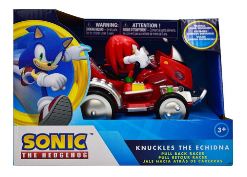 Sonic Vehículo Knuckles Pull Back Racer 64191 Color Rojo